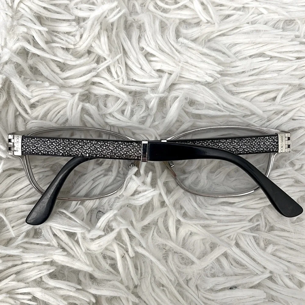 Jimmy Choo 184 1A3 140 Black Glitter Cat Eye Eyeglasses Frames Glasses